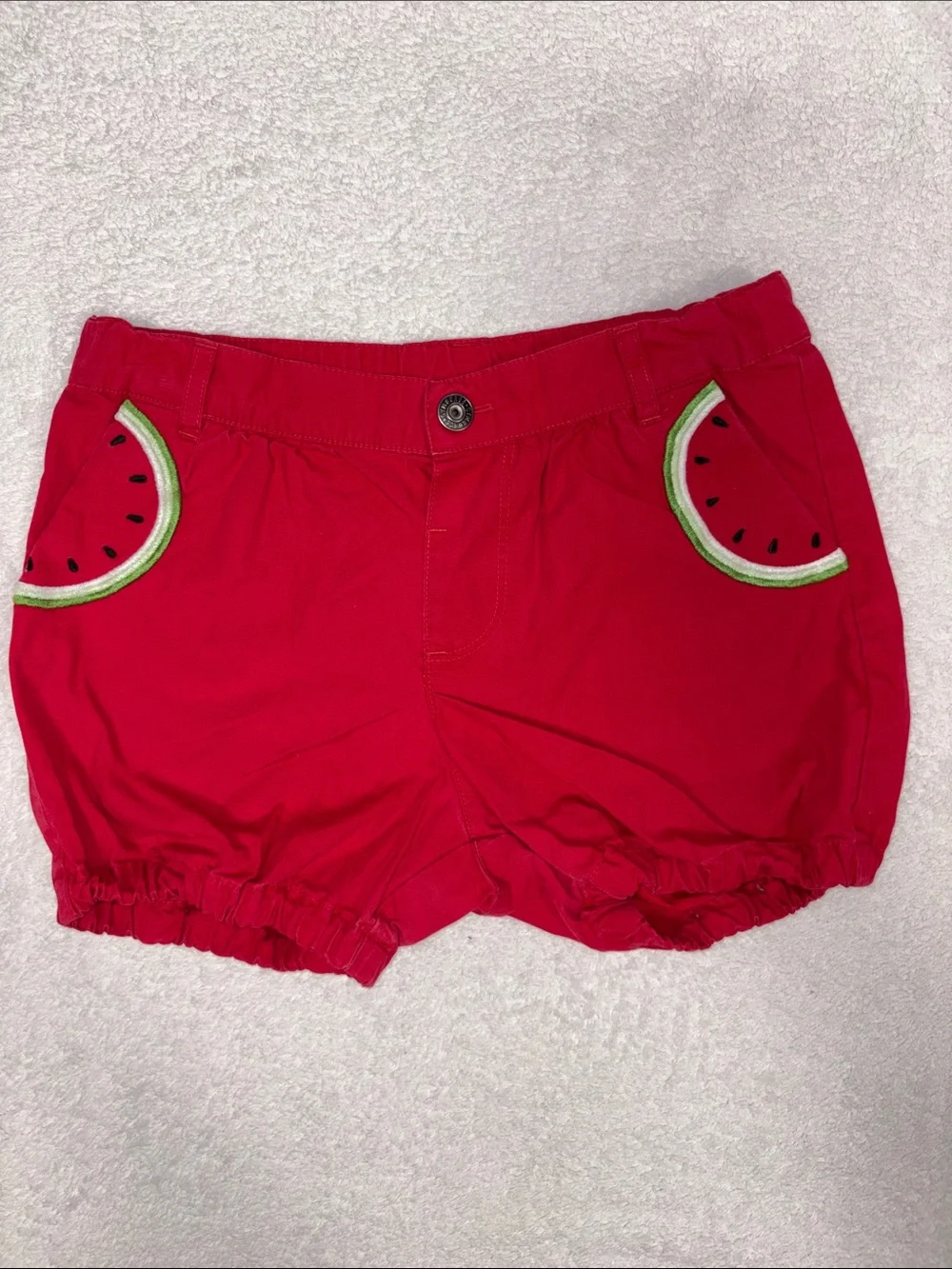 Gymboree Bright Red Watermelon Pocket Shorts girls size 8